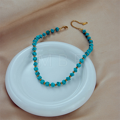 Resin Diagonal Cube Beaded Necklaces for Women WG284A3-01-1