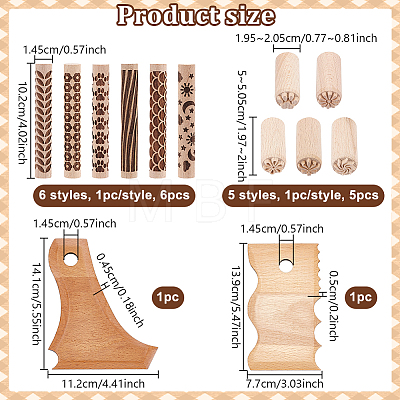2Pcs 2 Styles Wood Pottery Foot Shaper Tools TOOL-UN0001-80-1