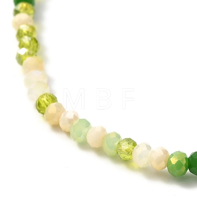 Faceted Round Glass Beads Stretch Bracelet for Teen Girl Women BJEW-JB07072-04-1