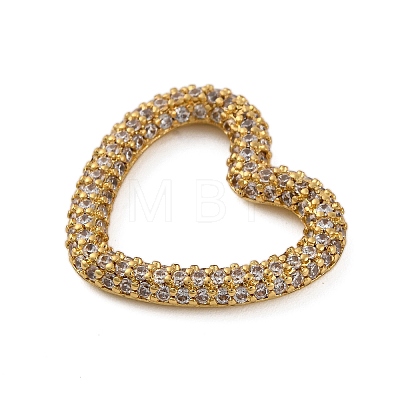 Rack Plating Brass Micro Pave Clear Cubic Zirconia Linking Rings KK-Z070-12G-02-1