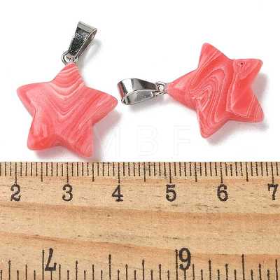 Synthetic Rhodochrosite Pendants G-B127-12P-08-1