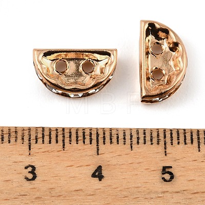 Brass Crystal Rhinestone Spacer Bars RB-T019-02A-KCG-1
