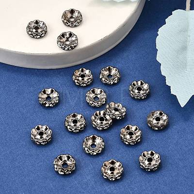 Brass Grade A Crystal Rhinestone Spacer Beads RB-A006-10MM-B-1
