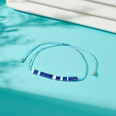 Glass Seed Link Bracelet BJEW-JB08894-03-1