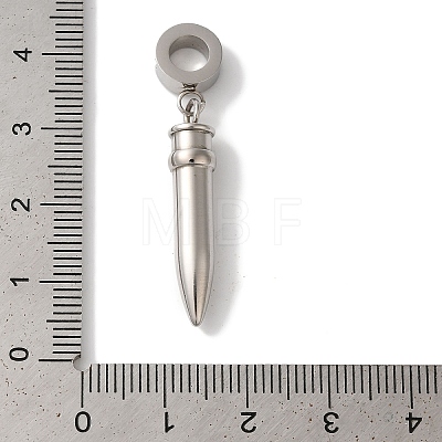 Non-Tarnish 304 Stainless Steel European Dangle Charms STAS-Z075-36P-1