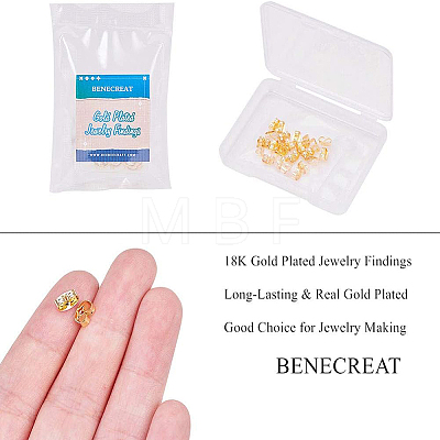 Brass Ear Nuts KK-BC0003-69G-1