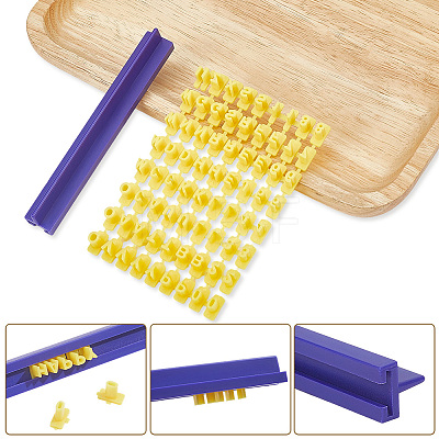 1 Bag Letters & Numbers PP Plastic Cookie Stamps DIY-SC0033-92-1