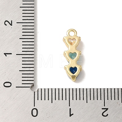 Brass Cubic Zirconia Pendants KK-G499-07G-03-1