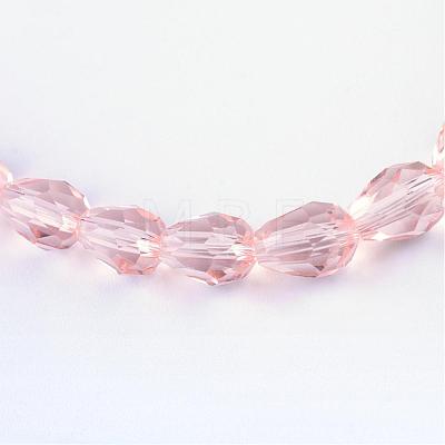 Transparent Glass Bead Strands GLAA-R024-6x8mm-08-1