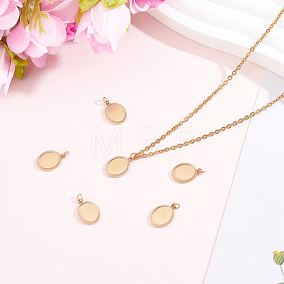 6Pcs 304 Stainless Steel Pendant Cabochon Settings STAS-BBC0010-58-1