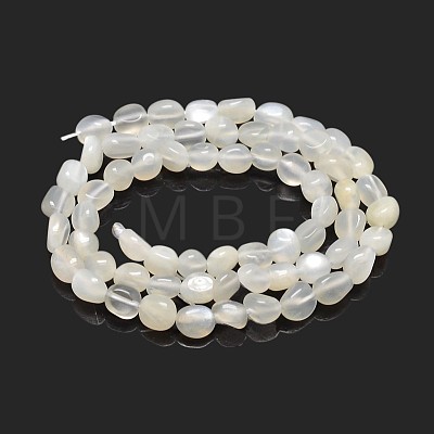 Natural White Moonstone Nuggets Beads Strands G-J335-45-1