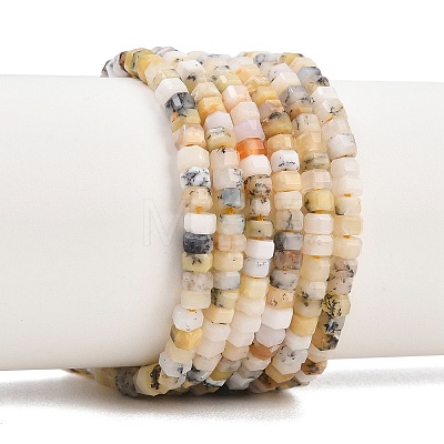 Natural Dendritic African Opal Beads Strands G-G345-C21-2x4mm-1