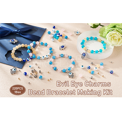 Fashewelry DIY Evil Eye Bracelet Making Kit DIY-FW0001-33-1