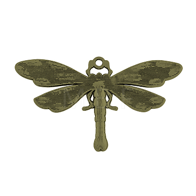 Tibetan Style Alloy Dragonfly Pendant Rhinestone Settings TIBEP-922-AB-FF-1
