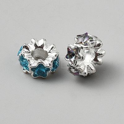 Alloy Rhinestone European Beads FIND-TAC0036-062S-02-1