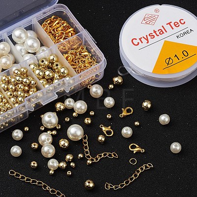 DIY Round Beads Jewelry Set Making Kit DIY-YW0004-45G-1