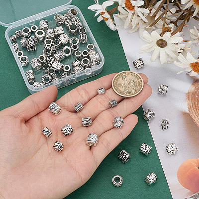 100Pcs 10 Styles Tibetan Style Zinc Alloy Beads FIND-SP0005-92-1