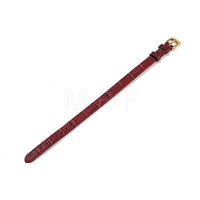 Leather Textured Bracelet Straps Slide Wristbands for Slide Charms AJEW-K232-01G-01-1