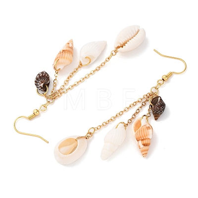 Natural Shell Dangle Earrings EJEW-TA00649-1