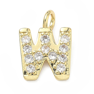Brass Micro Pave Clear Cubic Zirconia Pendants KK-I476-01G-W-1