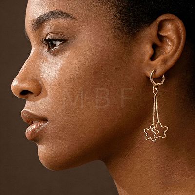 Alloy Star Tassel Hoop Earrings for Women WGF3701-01-1