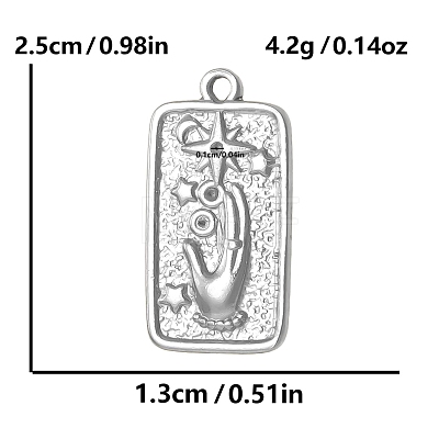 304 Stainless Steel Pendant Rhinestone Pendants PW-WGDFA9E-01-1