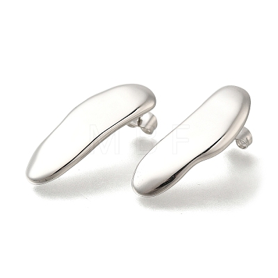 304 Stainless Steel Oval Stud Earrings for Women EJEW-S227-51P-1