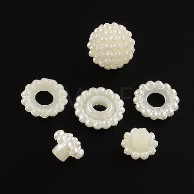 ABS Plastic Imitation Pearl Beads X-MACR-R553-12mm-04-1