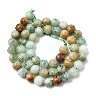 Natural Green Quartz Round Beads Strands G-Z127-A01-8mm-1