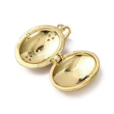 Brass Micro Pave Cubic Zirconia Locket Pendants LS-KK-F912-02G-1
