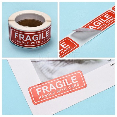 Fragile Stickers Handle with Care Warning Packing Shipping Label DIY-E023-04-1