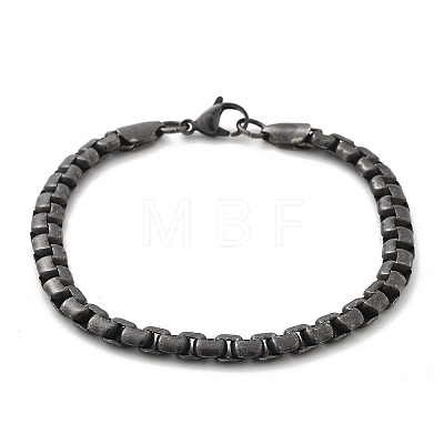 304 Stainless Steel Box Chains Bracelets for Women Men BJEW-A031-04A-AS-1