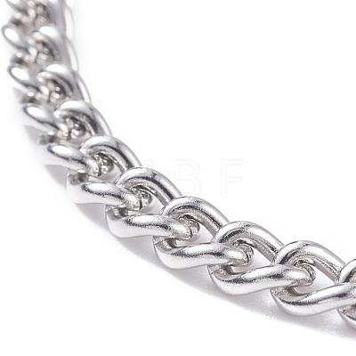 304 Stainless Steel Curb Chains Bracelet for Men Women BJEW-JB07984-1