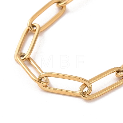 PVD Vacuum Plating 304 Stainless Steel Paperclip Chain Bracelet for Men Women X-BJEW-E031-02G-01-1