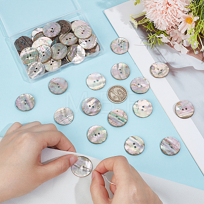 50Pcs 2-Hole Shell Buttons BUTT-PH0001-87-1
