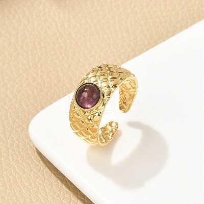 Natural Gemstone Finger Rings RJEW-K290-11G-1