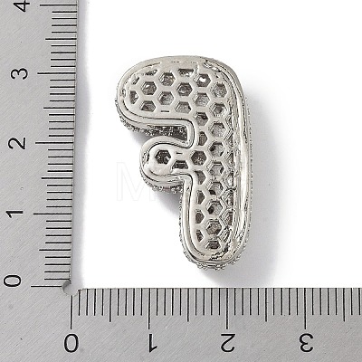 Rack Plating Brass Micro Pave Clear Cubic Zirconia Pendants ZIRC-U002-P-F-1