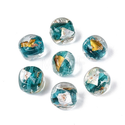 Handmade Gold & Silver Foil Glass Beads FOIL-Q003-01F-1