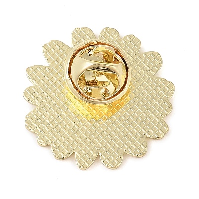 Flower Golden Enamel Pins JEWB-K012-07C-G-1