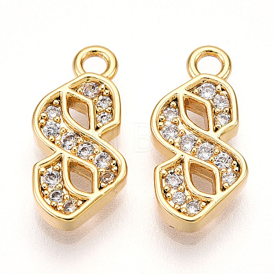 Brass Micro Pave Cubic Zirconia Charms KK-N261-104I-G-1
