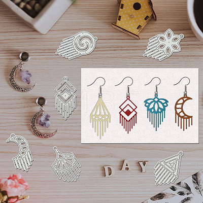 Tassel Earring Theme Carbon Steel Cutting Dies Stencils DIY-WH0309-1948-1