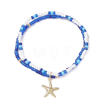 Ocean Alloy Charm Bracelets BJEW-MZ00338-01-1