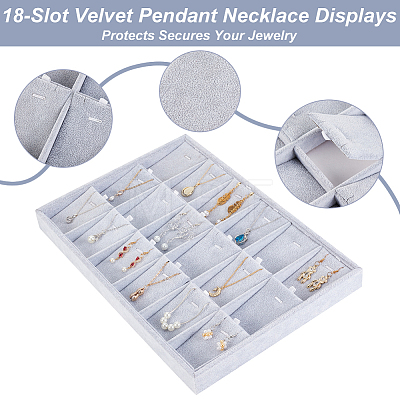   1Pc 18-Slot Velvet Pendant Necklace Displays PDIS-PH0001-05-1