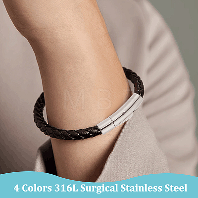 Olycraft 4 Sets 4 Colors 316L Surgical Stainless Steel Bayonet Clasps STAS-OC0001-17D-1