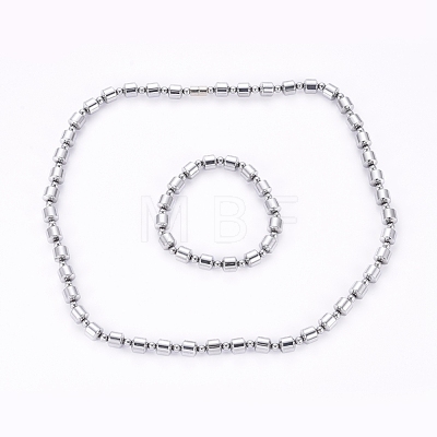 Non-magnetic Synthetic Hematite Jewelry Sets SJEW-G074-02P-1