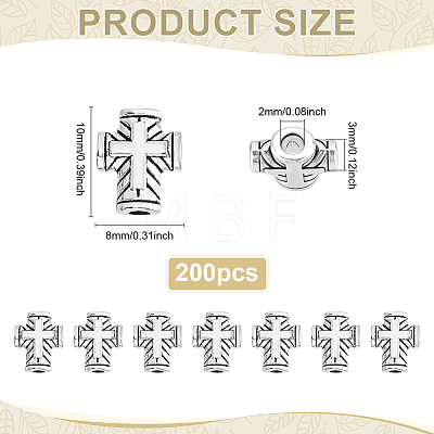 200Pcs Tibetan Style Zinc Alloy Beads TIBEB-ME0001-09-1