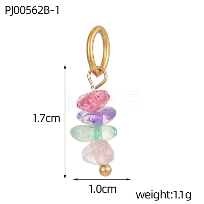 Natural & Synthetic Mixed Gemstone Chip Pendants G-OY009-80G-1