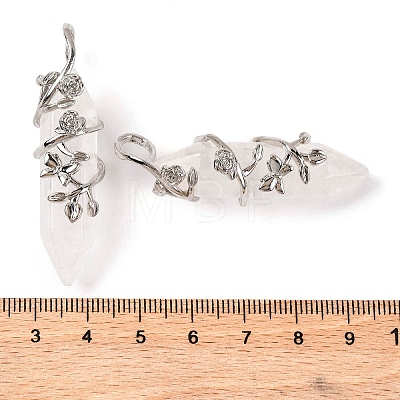 Natural Quartz Crystal Double Terminal Pointed Pendants G-C144-03P-05-1