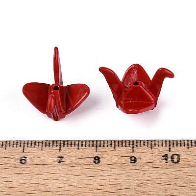 Rack Plating Spray Painted Alloy Beads PALLOY-T091-31E-1