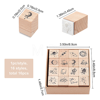 Wood Stamps DIY-WH0304-008B-1